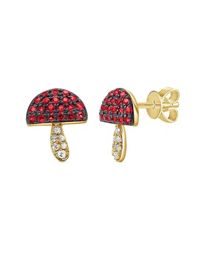 Sabrina Designs 14k 0.39 Ct. Tw. Diamond & Ruby Mushroom Studs
