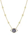 Sabrina Designs 14k 0.39 Ct. Tw. Diamond & Sapphire Layered Evil Eye Necklace In Gold