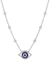 Sabrina Designs 14k 0.39 Ct. Tw. Diamond & Sapphire Layered Evil Eye Necklace In Silver