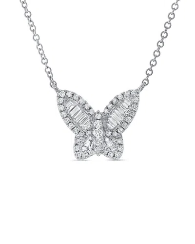 Sabrina Designs 14k 0.41 Ct. Tw. Diamond Butterfly Necklace In Metallic