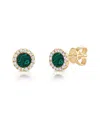 Sabrina Designs 14k 0.42 Ct. Tw. Diamond & Malachite Small Disc Studs