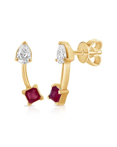 Sabrina Designs 14k 0.42 Ct. Tw. Diamond & Ruby Studs