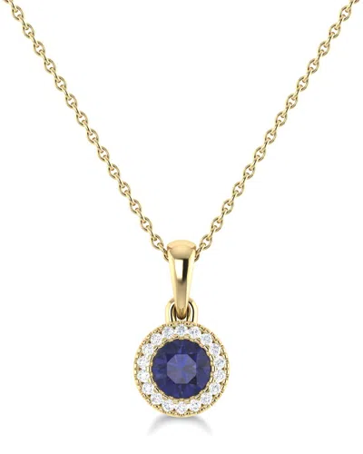 Sabrina Designs 14k 0.43 Ct. Tw. Diamond & Sapphire Pendant In Blue