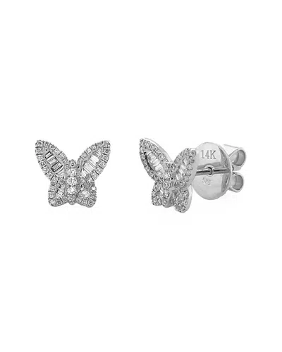 Sabrina Designs 14k 0.43 Ct. Tw. Diamond Butterfly Studs In Metallic