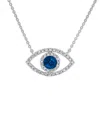 Sabrina Designs 14k 0.44 Ct. Tw. Diamond & Sapphire Evil Eye Necklace