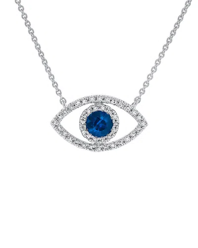 Sabrina Designs 14k 0.44 Ct. Tw. Diamond & Sapphire Evil Eye Necklace