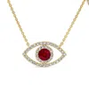 Sabrina Designs 14k 0.46 Ct. Tw. Diamond & Ruby Evil Eye Necklace