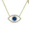 Sabrina Designs 14k 0.46 Ct. Tw. Diamond & Sapphire Evil Eye Necklace