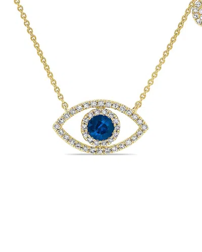 Sabrina Designs 14k 0.46 Ct. Tw. Diamond & Sapphire Evil Eye Necklace