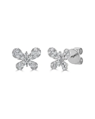 Sabrina Designs 14k 0.46 Ct. Tw. Diamond Butterfly Studs In Metallic