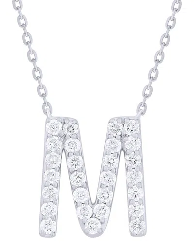 Sabrina Designs 14k 0.46 Ct. Tw. Diamond M Initial Pendant In Metallic