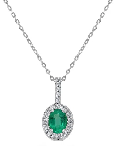 Sabrina Designs 14k Gold, Emerald & Diamond Pendant In White