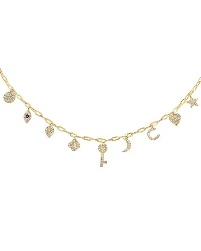 Sabrina Designs 14k 0.57 Ct. Tw. Diamond & Sapphire Charm Necklace