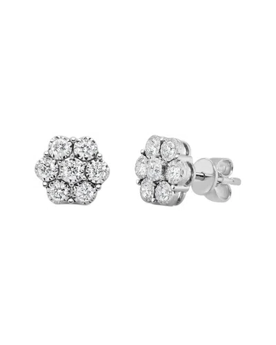 Sabrina Designs 14k 0.49 Ct. Tw. Diamond  Cluster Stud Earrings In Silver