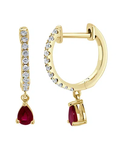 SABRINA DESIGNS SABRINA DESIGNS 14K 0.50 CT. TW. DIAMOND & RUBY DROP EARRINGS
