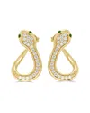 Sabrina Designs 14k 0.52 Ct. Tw. Diamond Emerald Huggie Snake Earrings In Gold