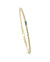Sabrina Designs 14k Yg Emerald Baguette And Diamond Bangle