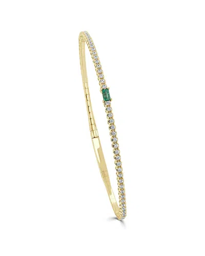 Sabrina Designs 14k Yg Emerald Baguette And Diamond Bangle