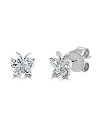 Sabrina Designs 14k 0.53 Ct. Tw. Diamond Butterfly Studs In Silver