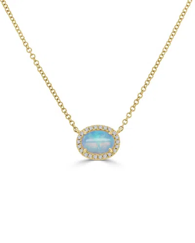 Sabrina Designs 14k 0.54 Ct. Tw. Diamond & Opal Necklace