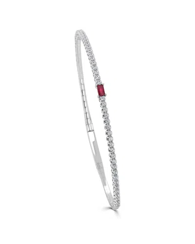 Sabrina Designs 14k 0.54 Ct. Tw. Diamond & Ruby Baguette Bangle Bracelet
