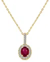 Sabrina Designs 14k Gold, Ruby & Diamond Oval Pendant