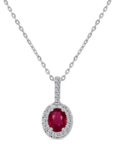 SABRINA DESIGNS SABRINA DESIGNS 14K 0.55 CT. TW. DIAMOND & RUBY OVAL PENDANT