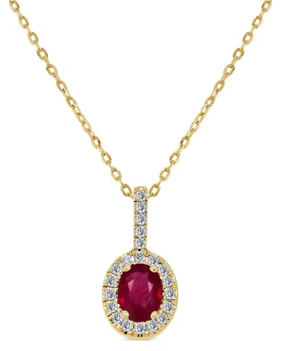 Sabrina Designs 14k Gold, Ruby & Diamond Oval Pendant In Yellow