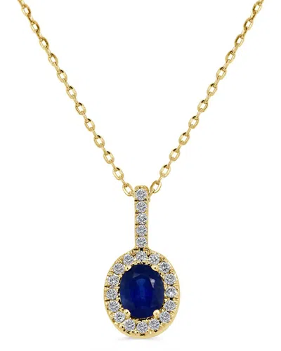Sabrina Designs 14k 0.55 Ct. Tw. Diamond & Sapphire Oval Pendant