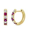 Sabrina Designs 14k 0.56 Ct. Tw. Diamond & Ruby Huggie Earrings