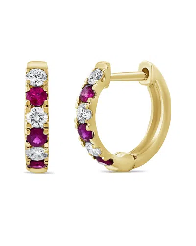 SABRINA DESIGNS SABRINA DESIGNS 14K 0.56 CT. TW. DIAMOND & RUBY HUGGIE EARRINGS