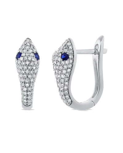 Sabrina Designs 14k 0.56 Ct. Tw. Diamond & Sapphire Snake Huggie Earrings