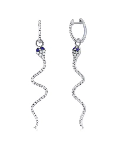 Sabrina Designs 14k 0.57 Ct. Tw. Diamond & Sapphire Snake Dangle Earrings