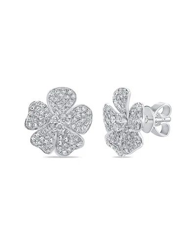 Sabrina Designs 14k 0.57 Ct. Tw. Diamond Flower Earrings In Metallic