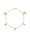 Sabrina Designs 14k 0.58 Ct. Tw. Diamond Charm Bracelet