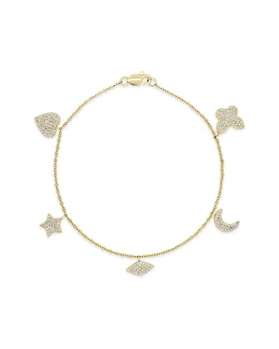 Sabrina Designs 14k 0.58 Ct. Tw. Diamond Charm Bracelet