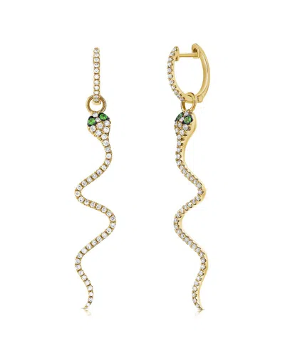 SABRINA DESIGNS SABRINA DESIGNS 14K 0.61 CT. TW. DIAMOND & TSAVORITE SNAKE DANGLE EARRINGS