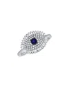 Sabrina Designs 14k 0.65 Ct. Tw. Diamond & Sapphire Evil Eye Ring In Metallic