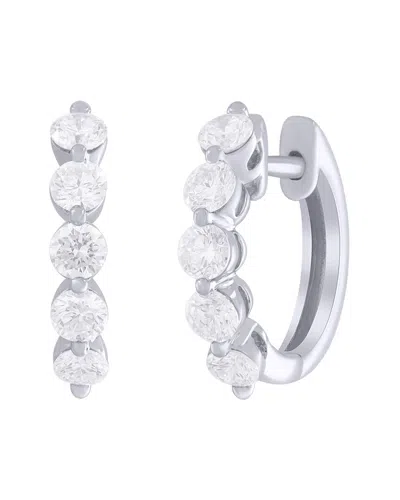Sabrina Designs 14k 0.65 Ct. Tw. Diamond Huggie Dangle Earrings In Metallic