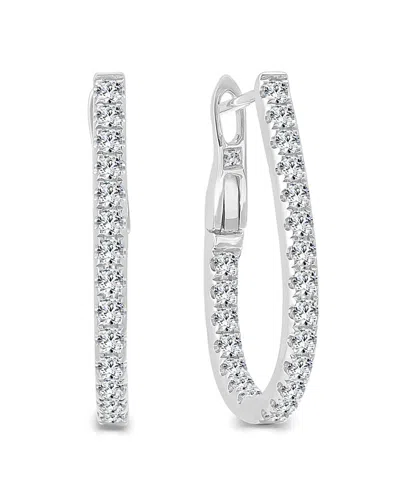 Sabrina Designs 14k 0.65 Ct. Tw. Diamond Inside Out Hoops In Silver
