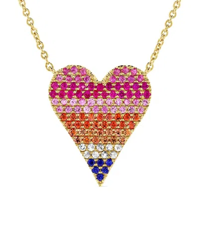 Sabrina Designs 14k 0.65 Ct. Tw. Sapphire Heart Necklace