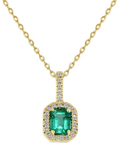 SABRINA DESIGNS SABRINA DESIGNS 14K 0.66 CT. TW. DIAMOND & EMERALD OCTAGON PENDANT