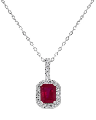 SABRINA DESIGNS SABRINA DESIGNS 14K 0.71 CT. TW. DIAMOND & RUBY OCTAGON PENDANT