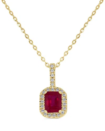 SABRINA DESIGNS SABRINA DESIGNS 14K 0.71 CT. TW. DIAMOND & RUBY OCTAGON PENDANT