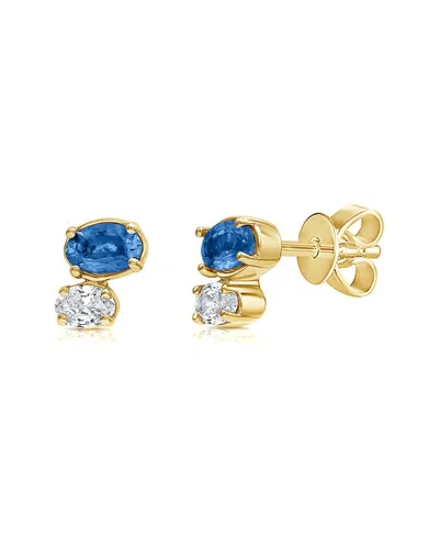 Sabrina Designs 14k 0.72 Ct. Tw. Diamond & Sapphire Studs