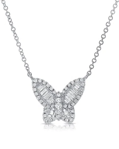 Sabrina Designs 14k 0.72 Ct. Tw. Diamond Butterfly Necklace In Metallic