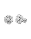 Sabrina Designs 14k 0.49 Ct. Tw. Diamond  Cluster Stud Earrings In Silver