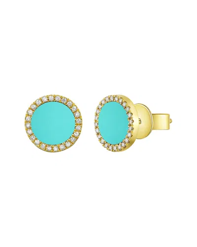 Sabrina Designs 14k 0.73 Ct. Tw. Diamond & Turquoise Studs