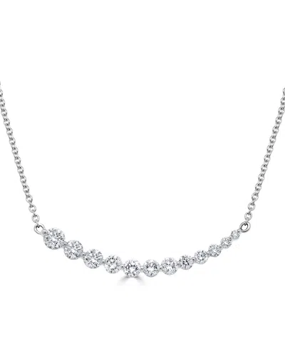 Sabrina Designs 14k 0.76 Ct. Tw. Diamond Curved Bar Graduate Necklace In Metallic