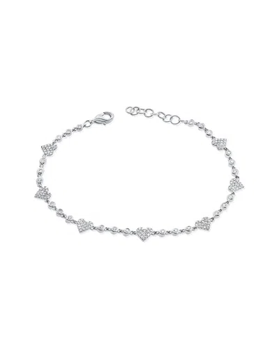 Sabrina Designs 14k 0.79 Ct. Tw. Diamond Heart Station Bracelet In Metallic